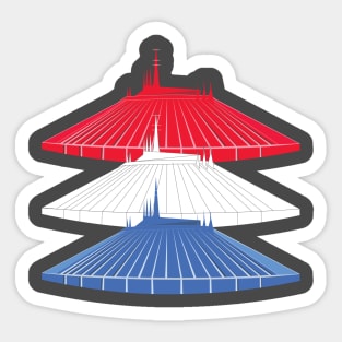 Red White and Blue Space Mountain - Fourth of July Sticker